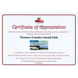 Certificate of Appreciation Mt Blowhard Certificate of Appreciation Mt Blowhard